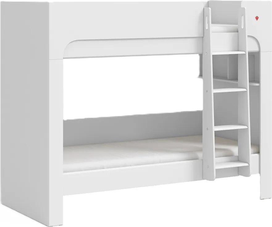 Pat etajat pentru copii, design functional si modern Colectia Varia White 90x200 cm