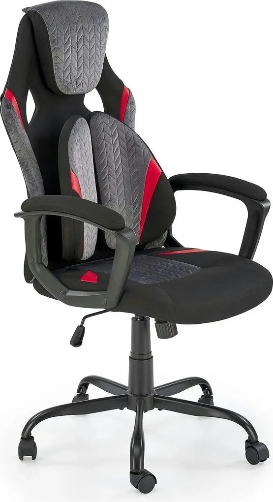 Scaun birou JENSEN, negru/gri, stofa/polipropilena, 65x70x115/125 cm