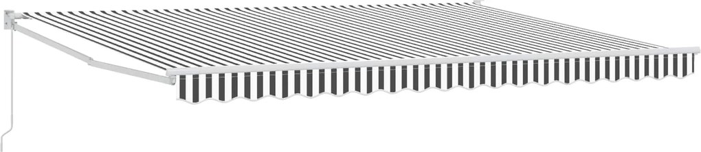 vidaXL Copertină retractabilă manuală Antracit și Alb 4 x 2 m