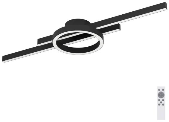 Plafonieră LED RGBW dimabilă Eglo 900953 AMANDOLO 23,5W/230V negru + telecomandă