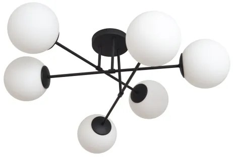 Lustră aplicată MOON 6xE27/15W/230V negru