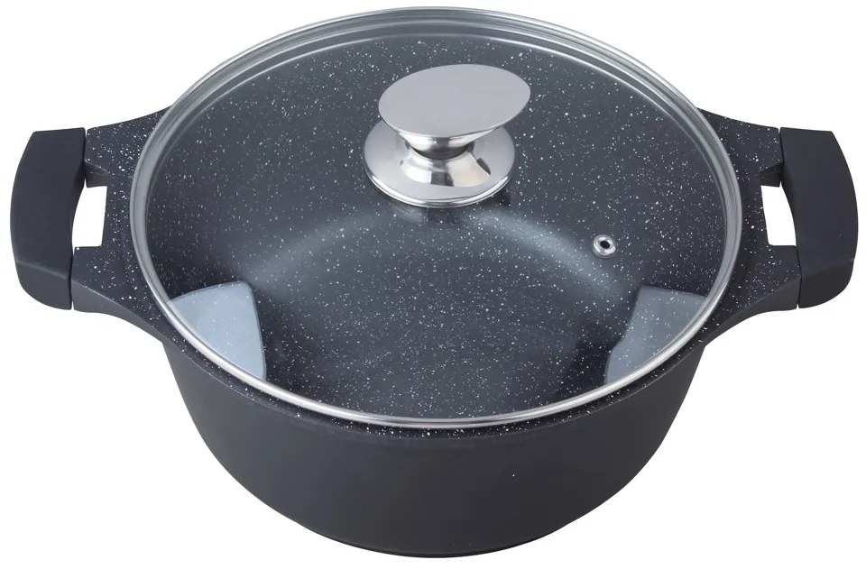 Oala marmorata 24 cm cu capac Imperial Collection IM-CAS24M