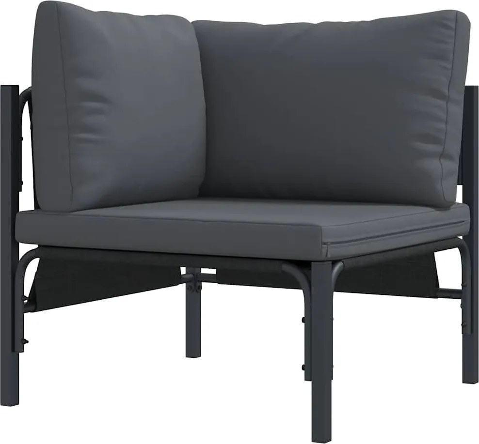 vidaXL Mobilier pentru Exterior cu pernă Antracit 80 x 80 x 71 cm Oțel