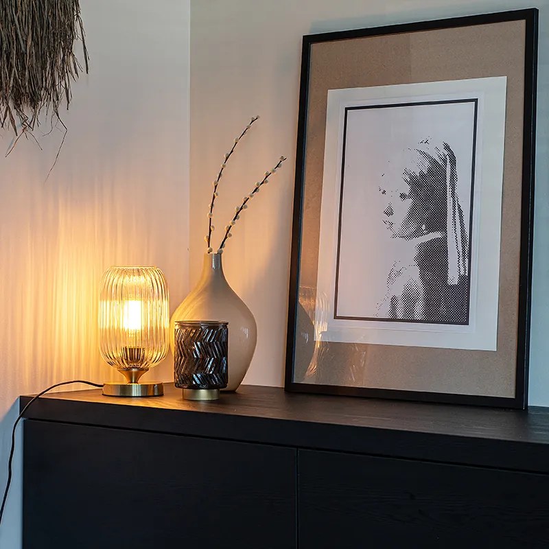 Lampă de masă Art Deco din alamă - Banci