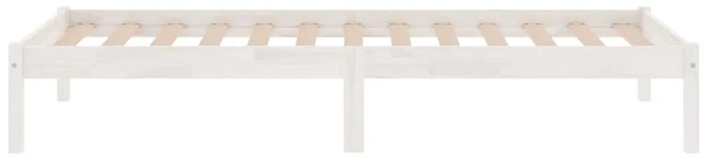 Cadru de pat UK Single, alb, 90x190 cm, lemn masiv de pin Alb, 90 x 190 cm