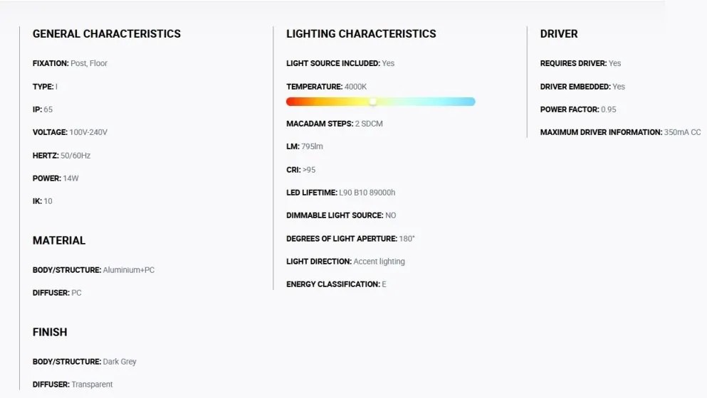 Mini Stalp LED iluminat exterior simetric 180º IP65 RUSH 25cm 4000K