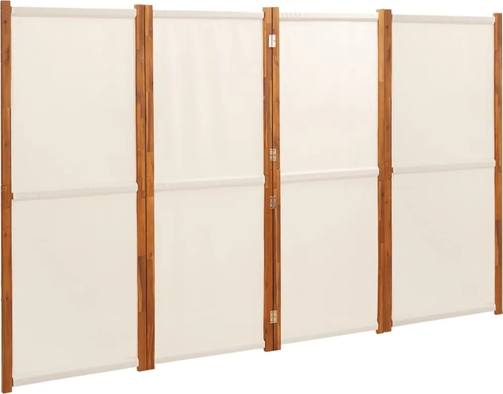 vidaXL Paravan de cameră cu 4 panouri, alb crem, 280x180 cm