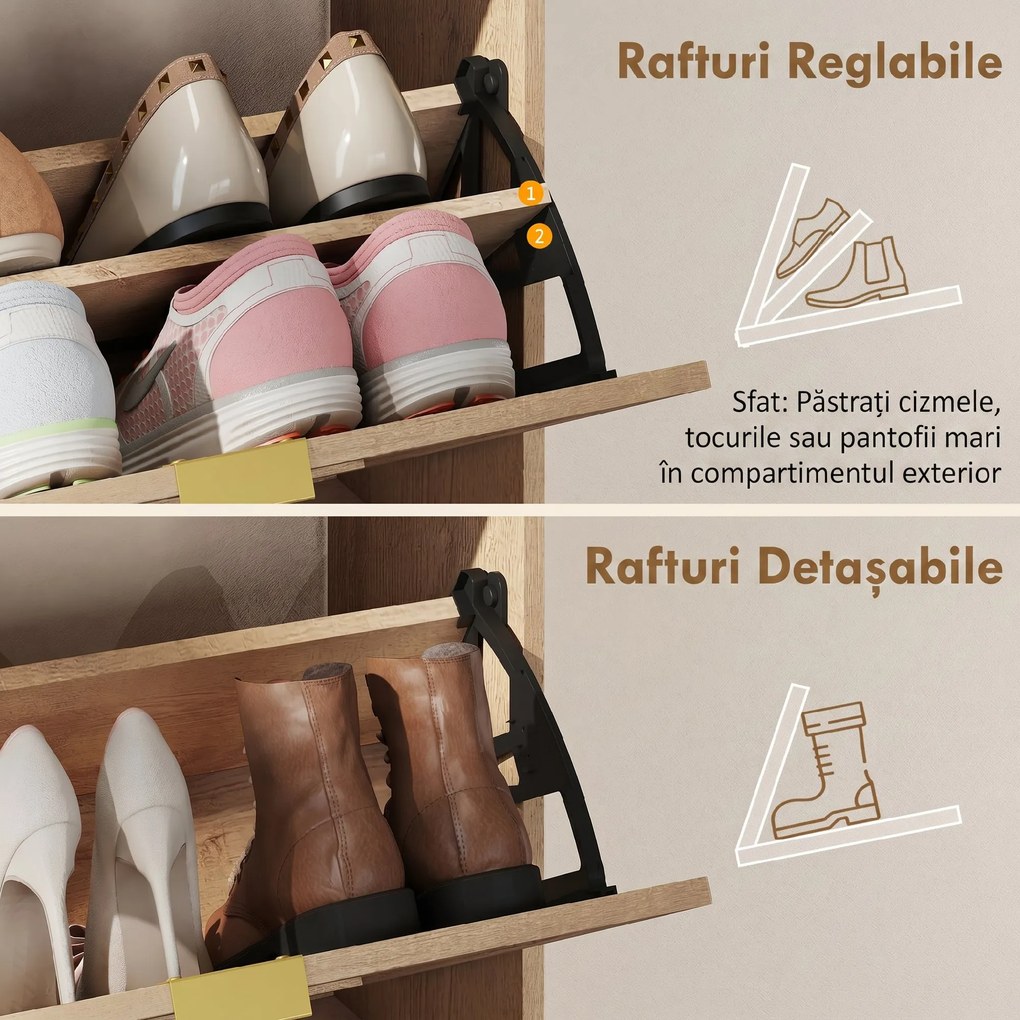 HOMCOM dulap pantofi compact | Aosom Romania