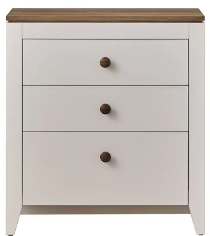 Comoda copii cu 3 sertare, alb, colectia Lucia, 75x41x83 cm