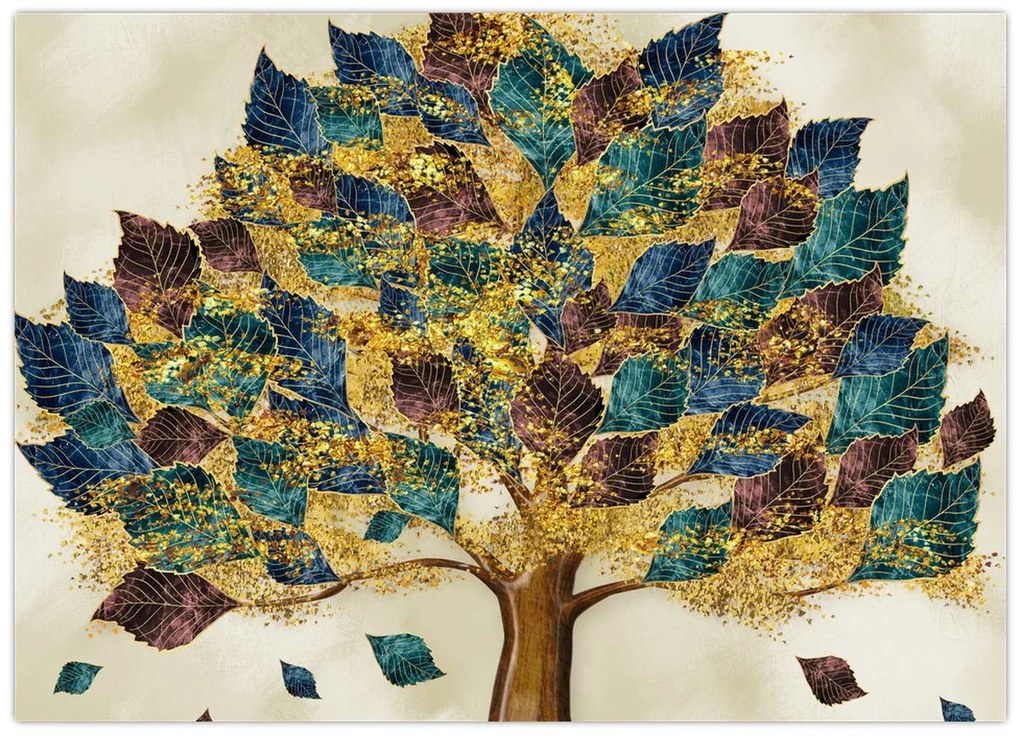 Tablou pe sticlă - Copac decorativ (70x50 cm)