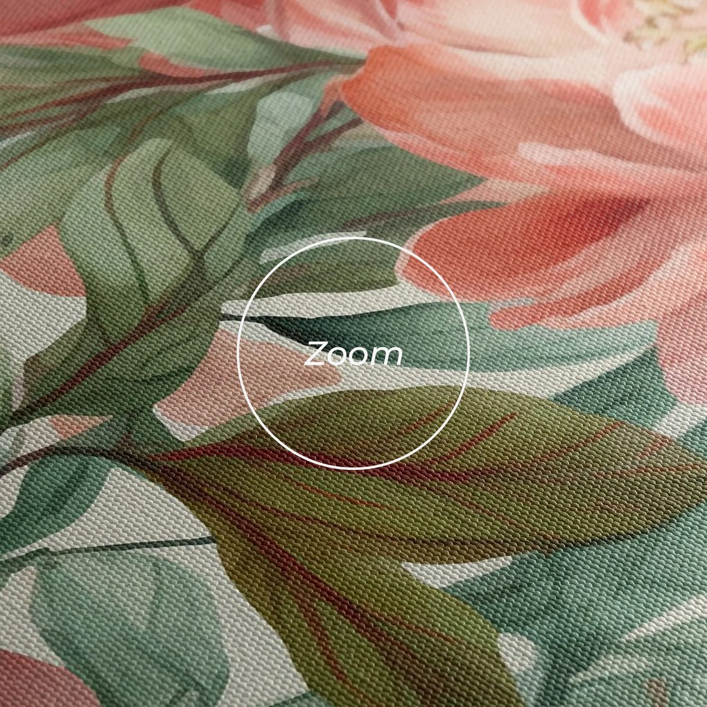 Tablou Canvas, 50x100cm, Dormitor si Living, Flori, Bujori, Light Red Peony