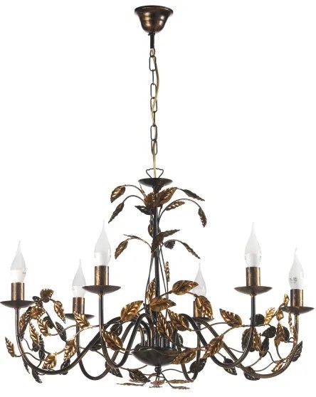 Lustră pe lanț ONLI COLLANA 6xE14/6W/230V bronz/auriu