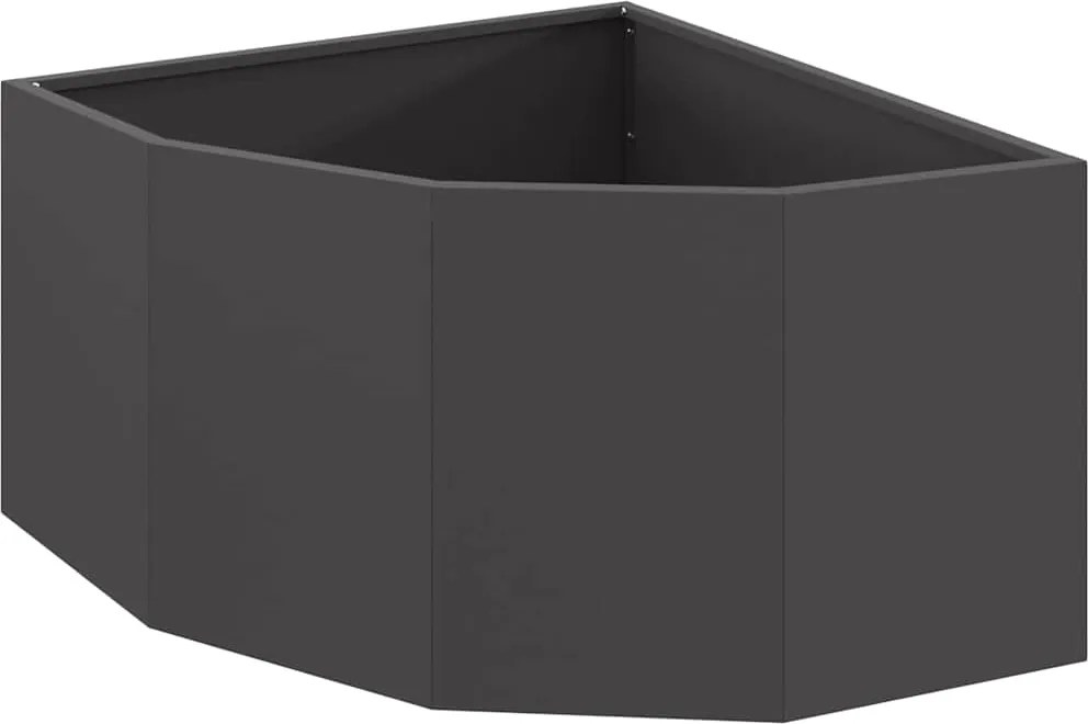 vidaXL Ghiveci de colț Negru 60 x 60 x 35 cm Oțel