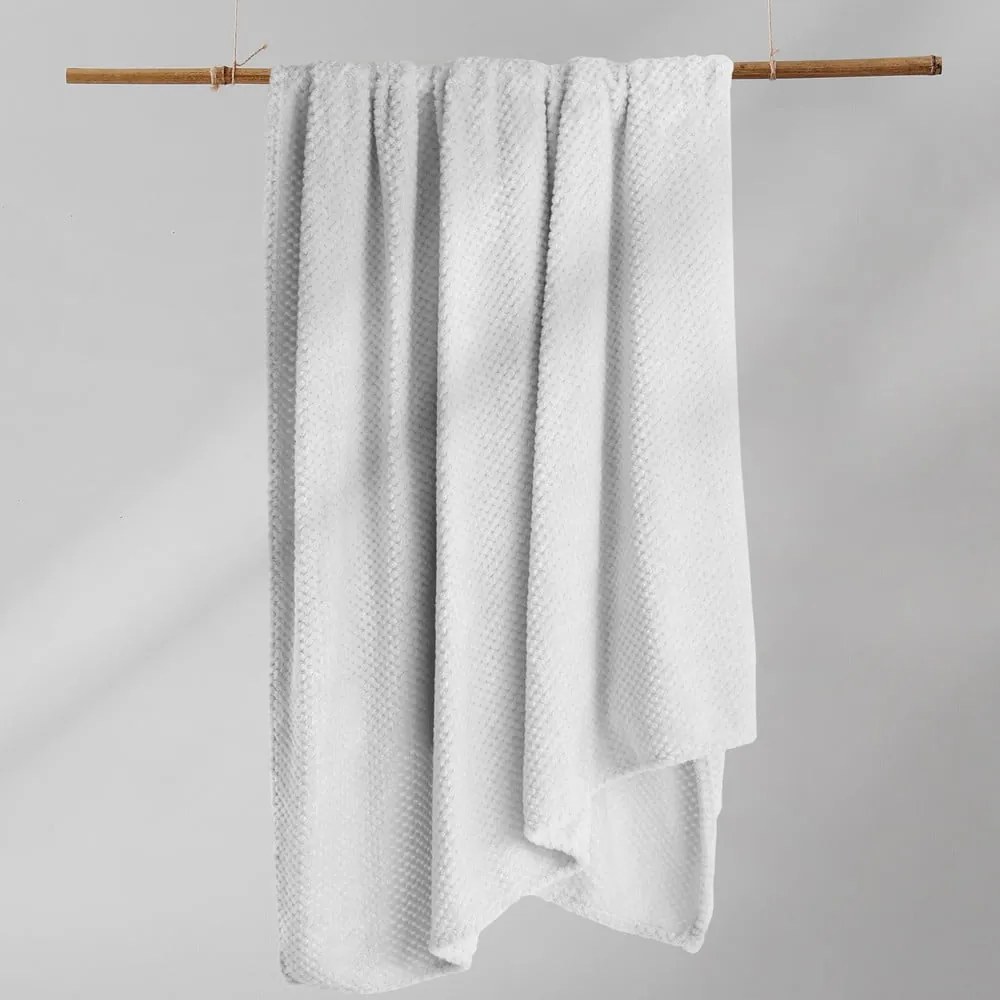 Pătură din microfibră DecoKing Henry, 220 x 240 cm, alb