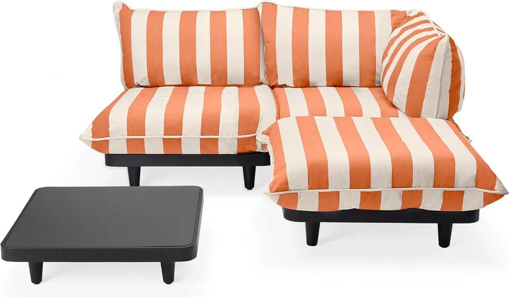 Set de grădină Paletti Medium cu masă, culori multiple - Fatboy Culoare: portocaliu-crem cu dungi (adevărat)