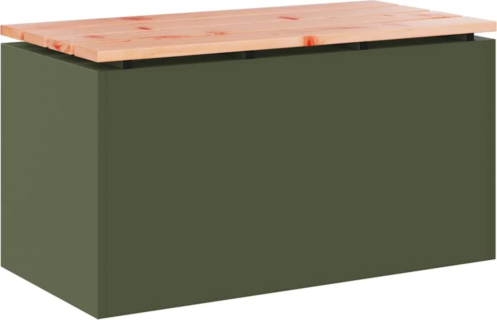 vidaXL Bancă de grădină Olivengrønn 80 x 40 x 43 cm Oțel
