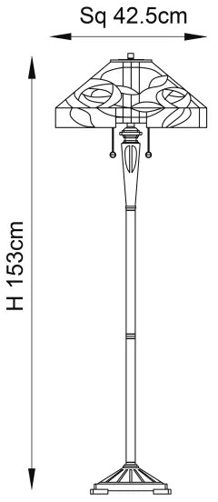 Endon 64383 - Lampă de podea Tiffany WILLIOW 2x E27/60W/230V, Ø 42,5 cm