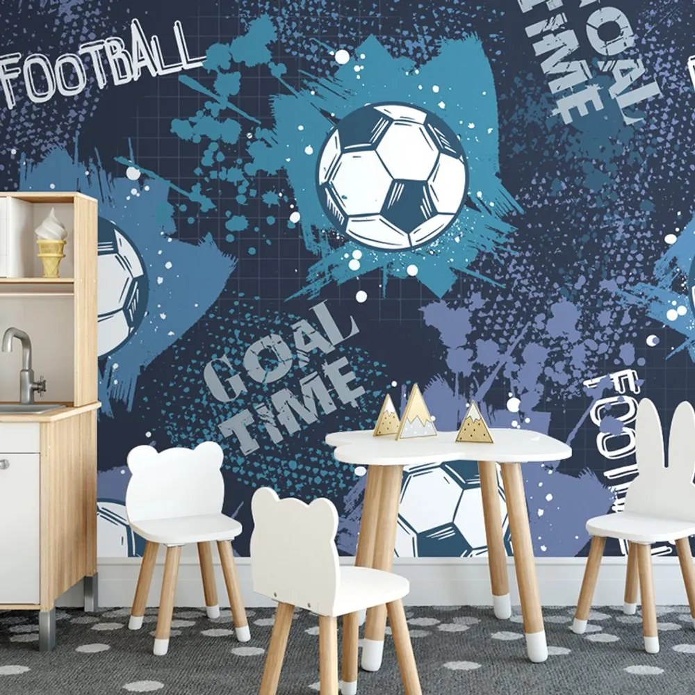Tapet minge de fotbal în albastru