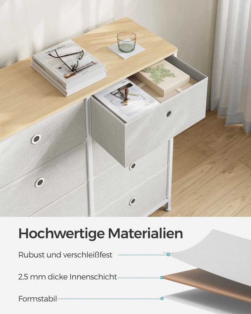 Comoda cu sertare TRENILO 80x81,5 cm, stejar/alb