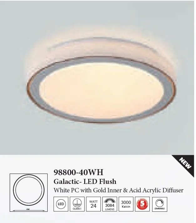 Plafoniera LED design modern Galactic alb, auriu