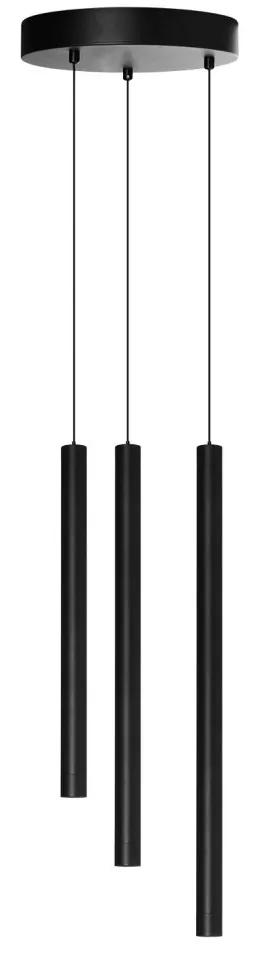 Lustra LED suspendata stil minimalist VERNO 3 negru 3000K