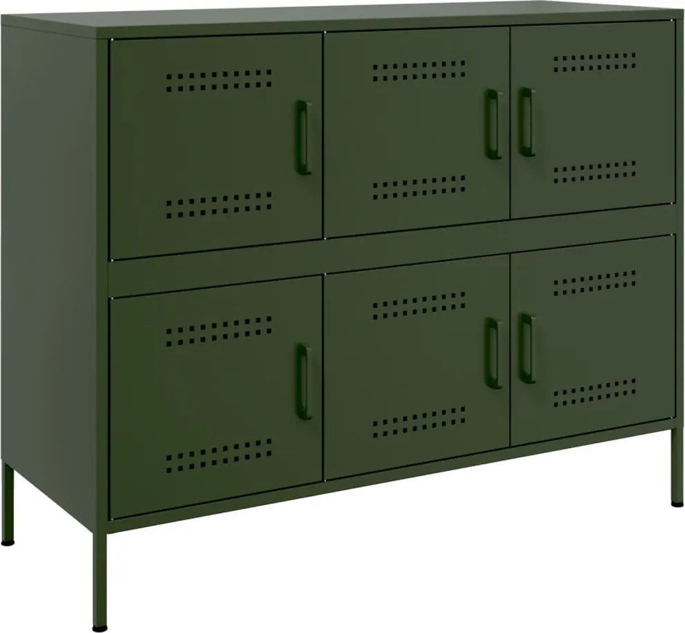 vidaXL Dulap, verde măsliniu, 100,5x39x79 cm, oțel