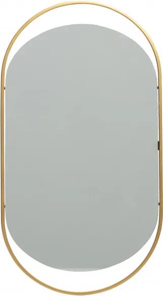 Oglinda ovala cu rama din fier antique brass Sanou, 50x27x1 cm