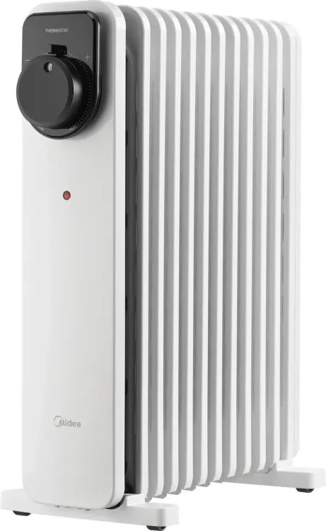 Calorifer cu ulei Midea MHO2311MCPW, 2300 W, 20 m², 11 elemenți, 3 trepte, Termostat manual, cronometru, Alb