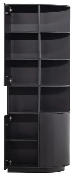 Bibliotecă modulară neagră din lemn masiv de pin 78x210 cm Finca – WOOOD