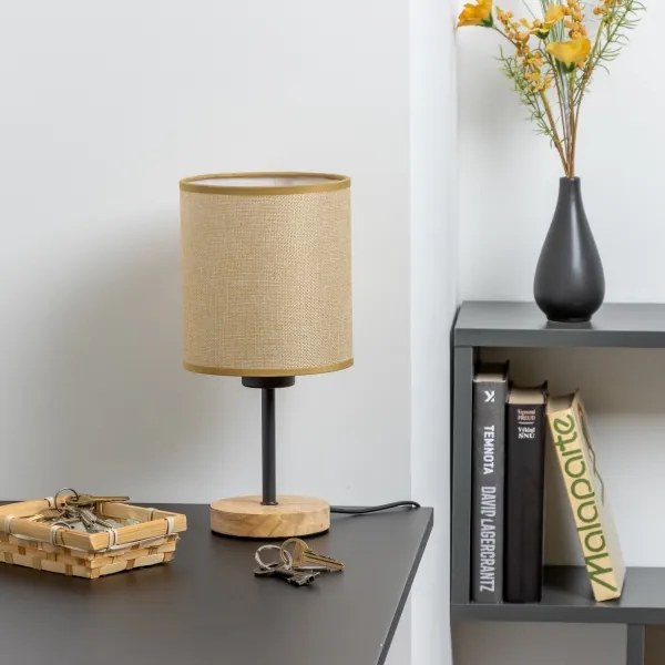 Lampă de masă Brilagi NUBILA WOOD 1xE27/25W/230V stejar/maro deschis