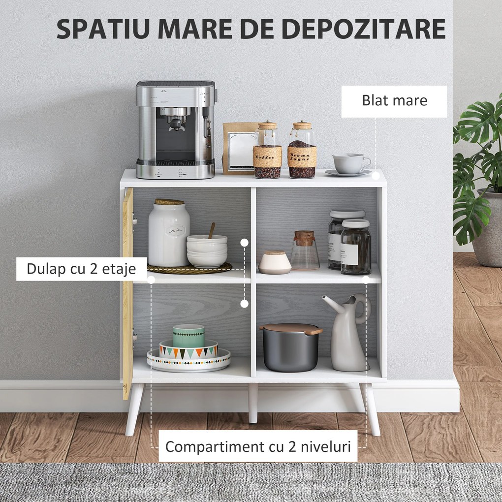 HOMCOM Dulap Modern Reglabil Alb | Aosom Romania