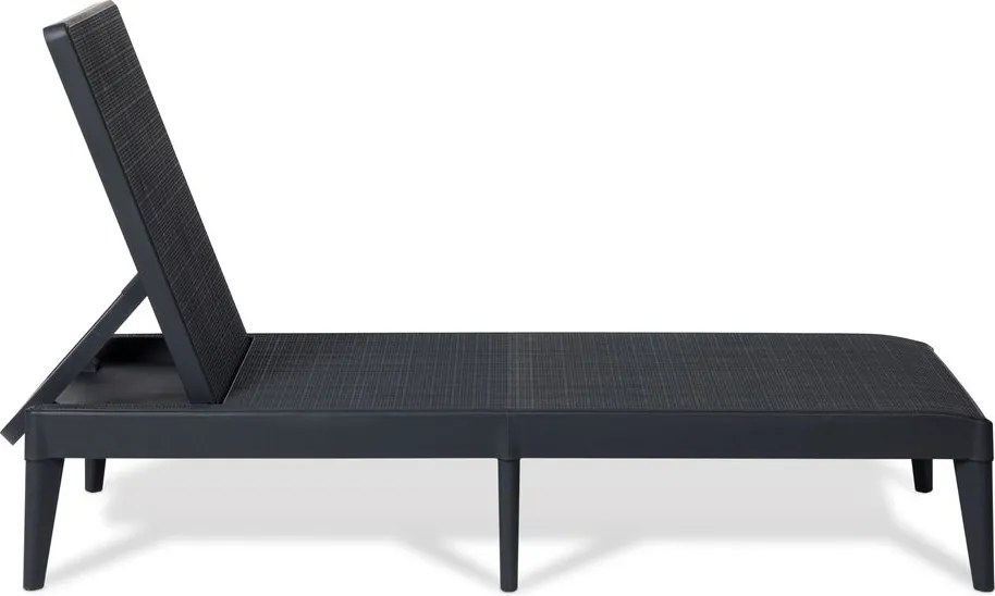 SIROLO șezlong de grădină din plastic, grafit