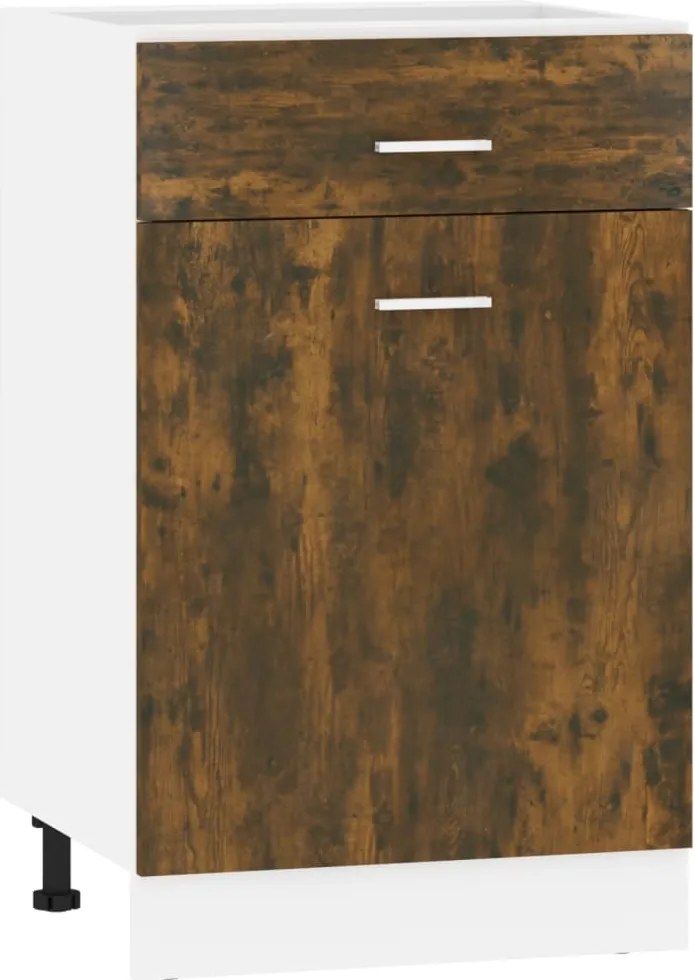vidaXL Dulap inferior cu sertar “Lyon”, stejar fumuriu, 50x46x81,5 cm