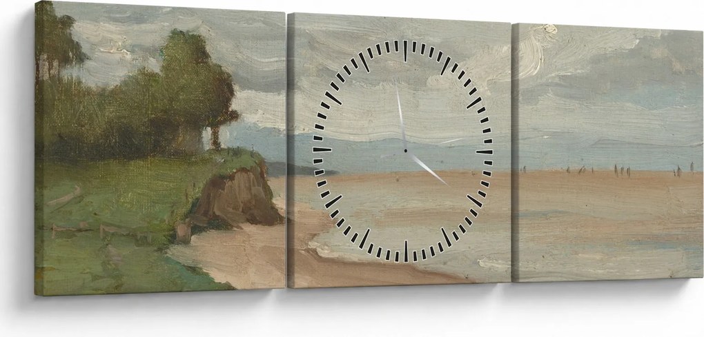 Tablou - Jean-Baptiste-Camille Corot, Beach Near Etretat, reproducere (cu ceas) (90x30 cm)