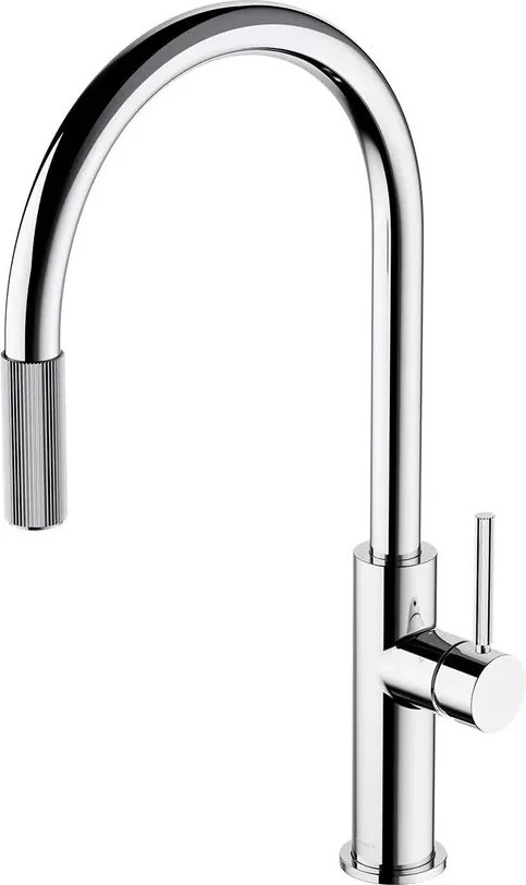 Baterie bucatarie cu dus extractibil Omnires Switch compatibila cu sistem filtrare apa finisaj crom lucios