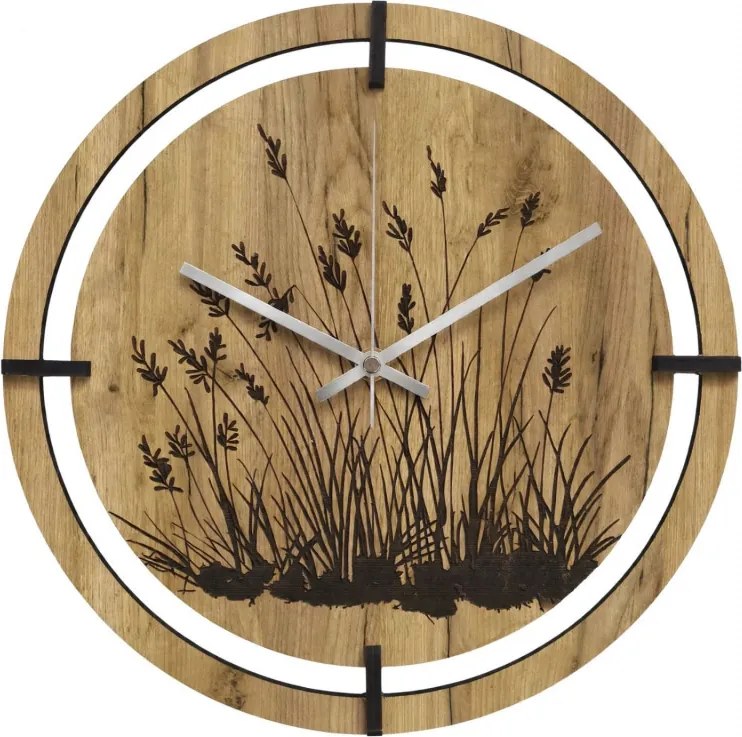 SENTOP | Ceas din lemn cu motiv floral | MARIN