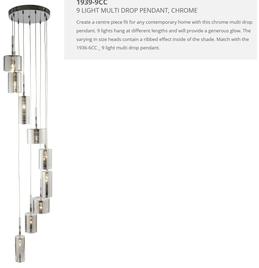 Lustra suspendata design modern 40cm Linen 9L 1939-9CC SRT