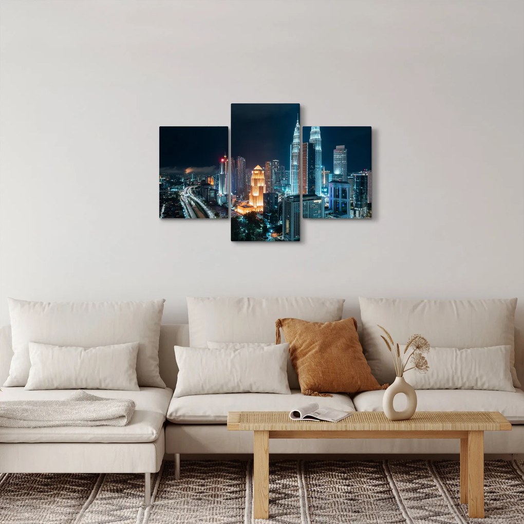 Tablou - Noaptea în Kuala Lumpur (90x60 cm)