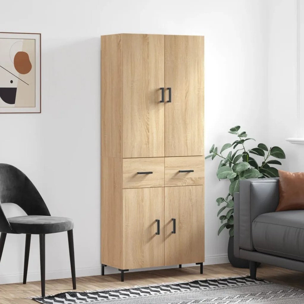 vidaXL Dulap înalt, stejar sonoma, 69,5x34x180 cm, lemn compozit