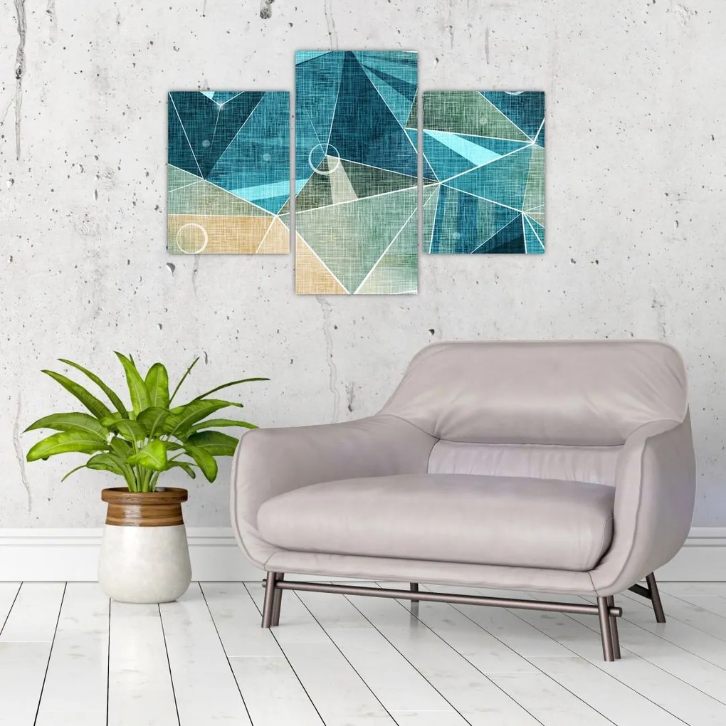Tablou - Abstract turcoaz (90x60 cm)