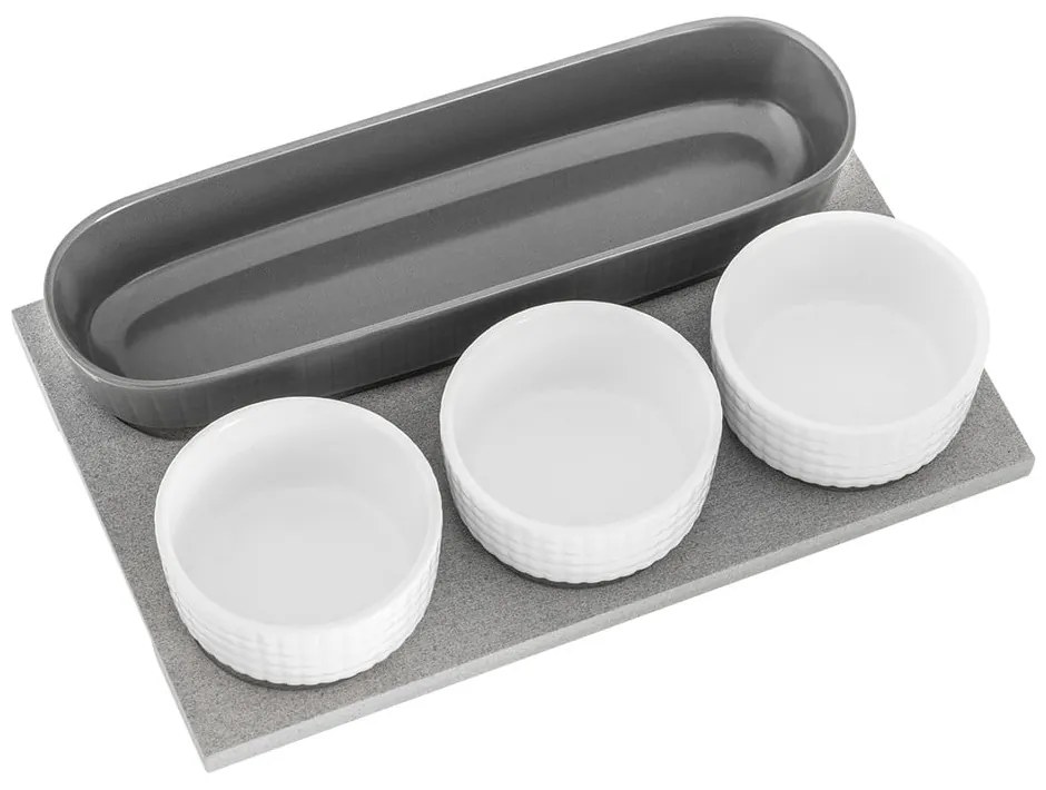 Set 4 boluri de servire și platou Villa Altachiara Yin&amp;Yang, 29 x 18,5 cm