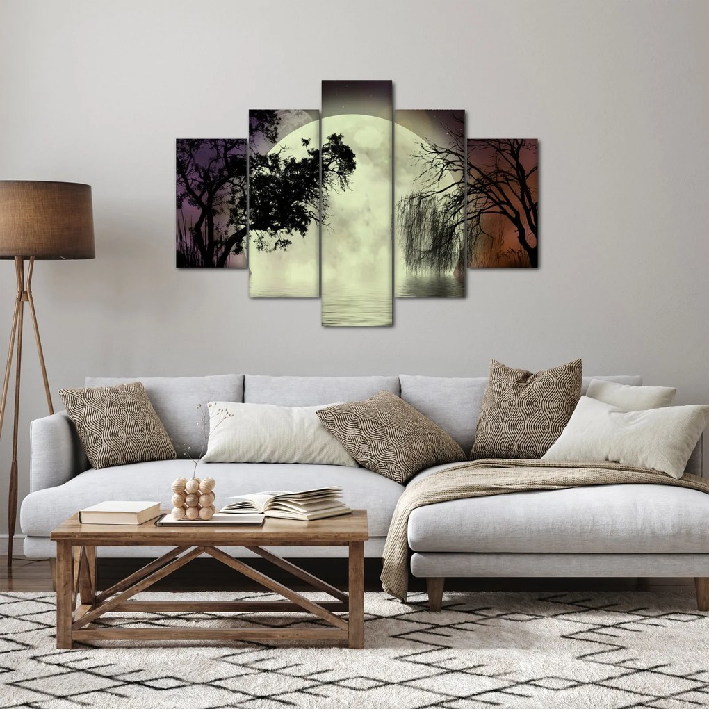 Tablou - Lună plină deasupra apei (150x105 cm)