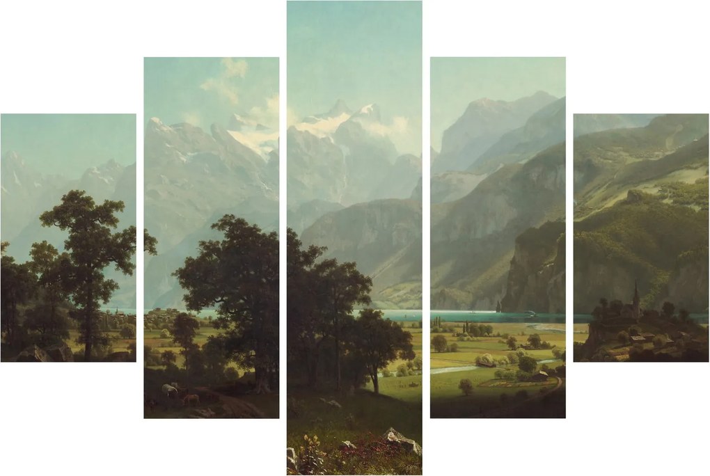 Tablou - Albert Bierstadt, Lake Lucerne, reproducere (150x105 cm)