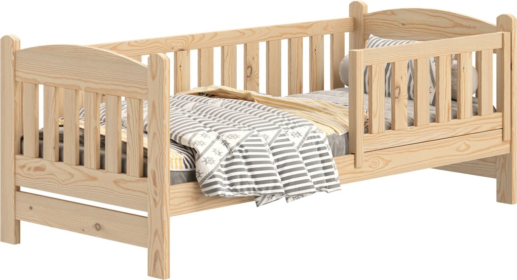 Pat copii din lemn cu sertare Alvins 90x180 - pin
