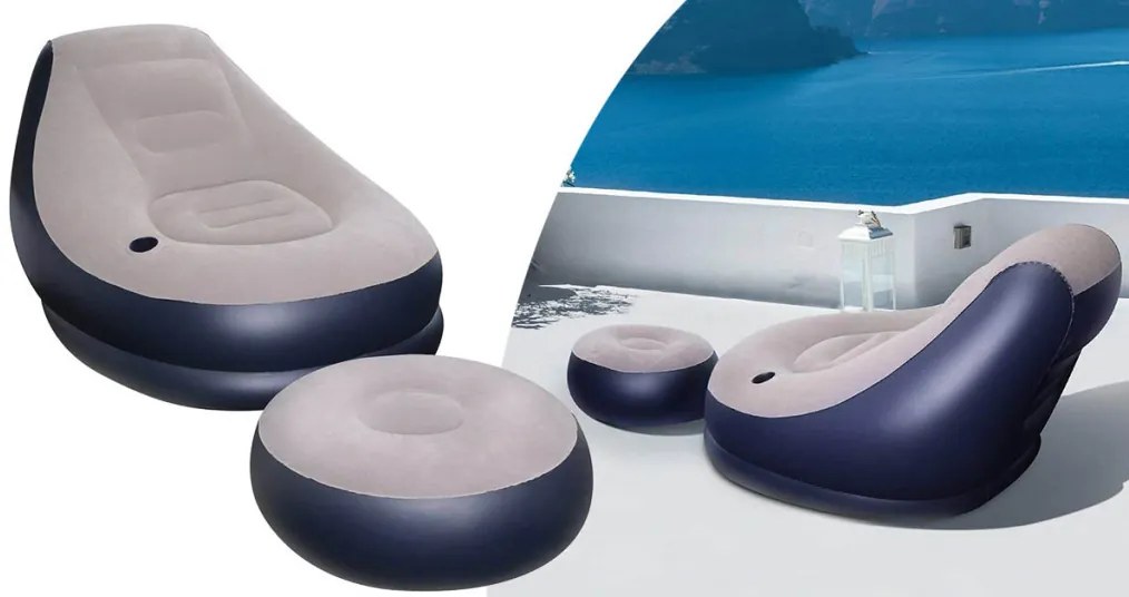 Fotoliu gonflabil cu taburet