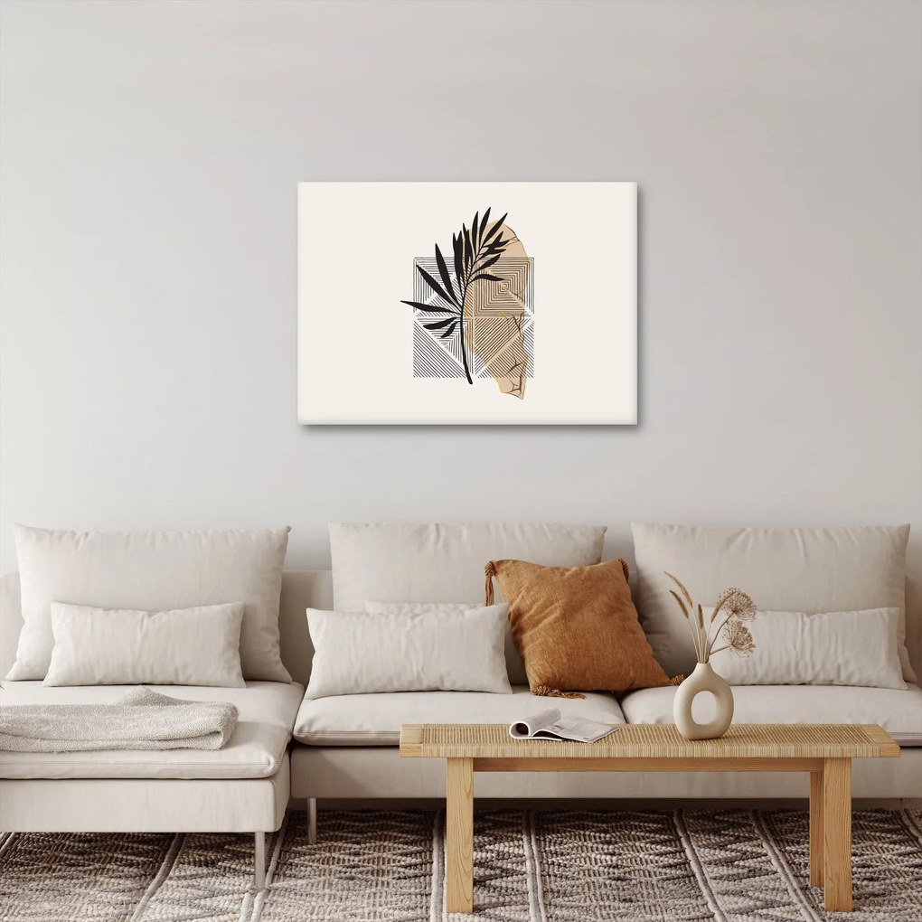 Tablou - Abstracție cu frunze tropicale N⁰1 (70x50 cm)