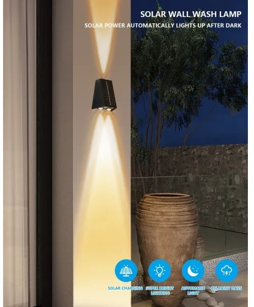 Aplică LED solară Brilagi PYRAMID LED/2W/3,2V 1300 mAh IP54