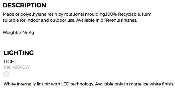 CORP DE ILUMINAT LED DECORATIV VASES LAMPS 40cm