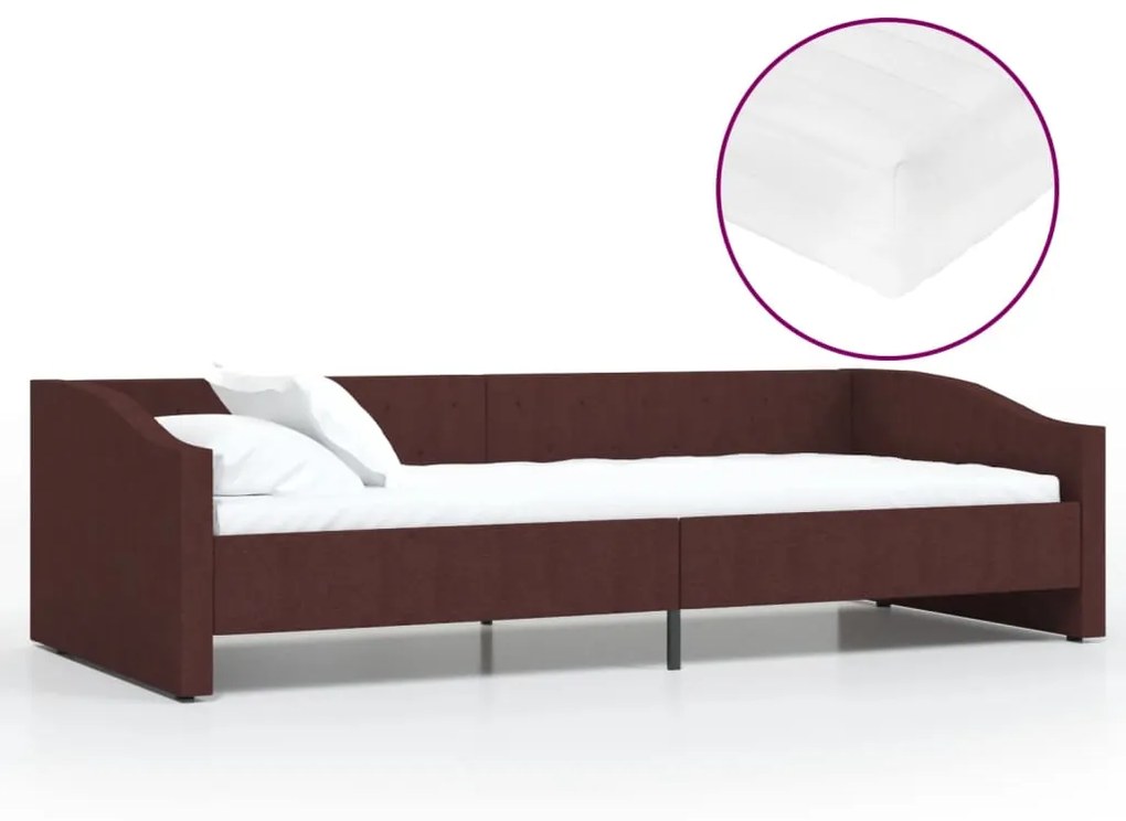 3080412 vidaXL Pat de zi cu saltea & USB, violet, 90x200 cm, textil