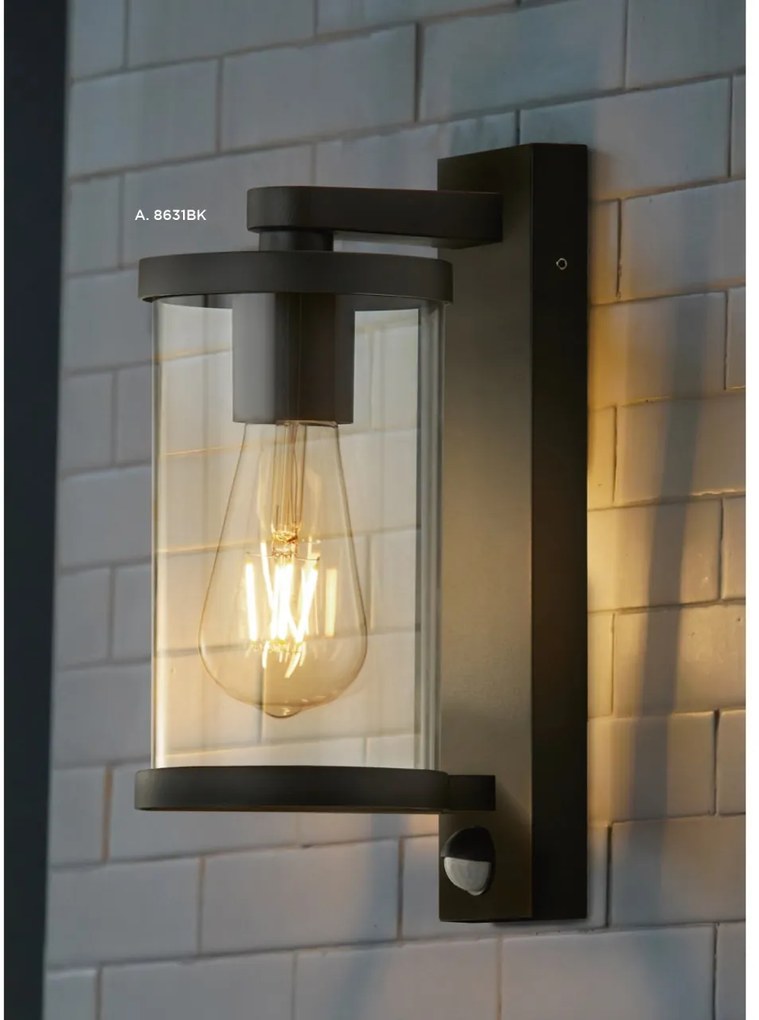 Aplica perete pentru exterior cu senzor de miscare Outdoor 8631BK SRT